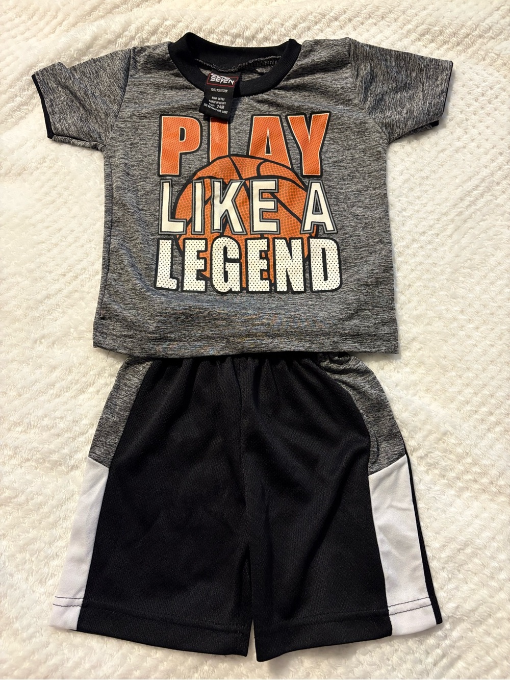 Play Like a Legend Grey & Black Kids Matching Set 24 Months